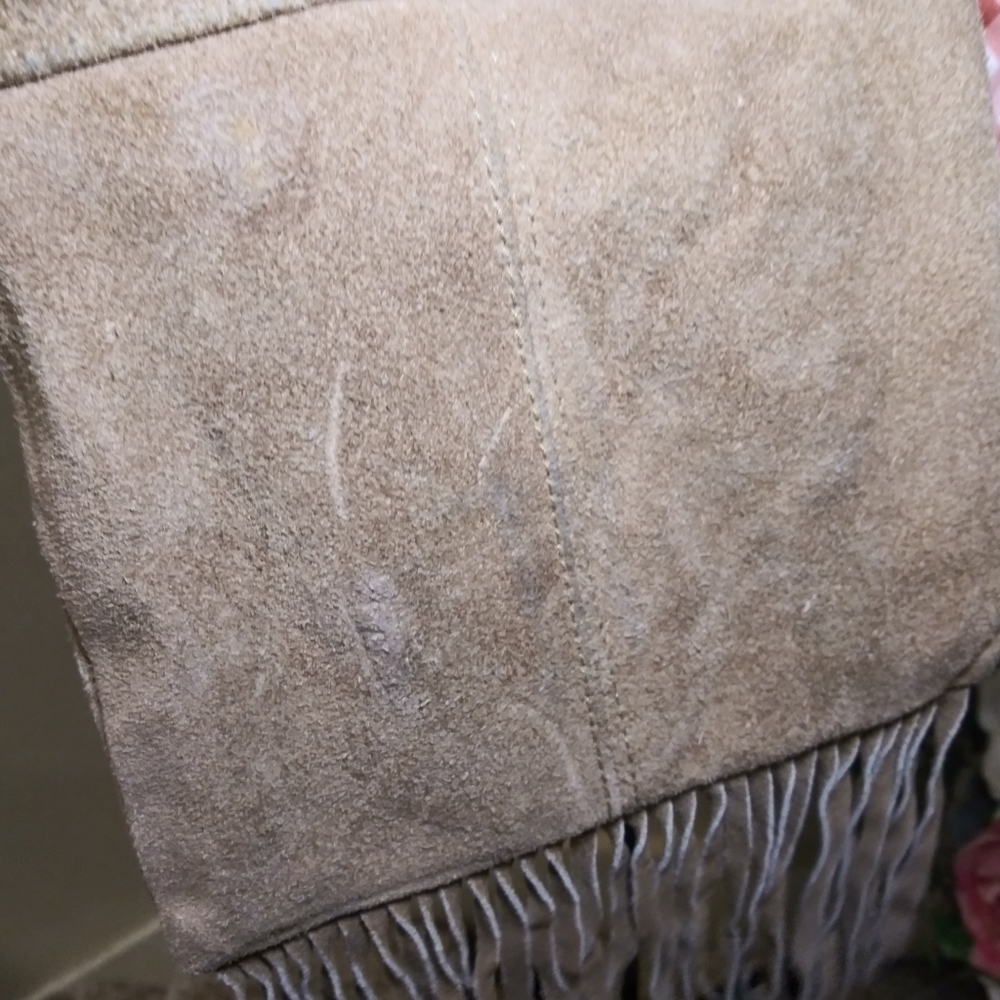Boho/Western Brown Suede Fringed Mini Crossbody Purse - Picture 7 of 10